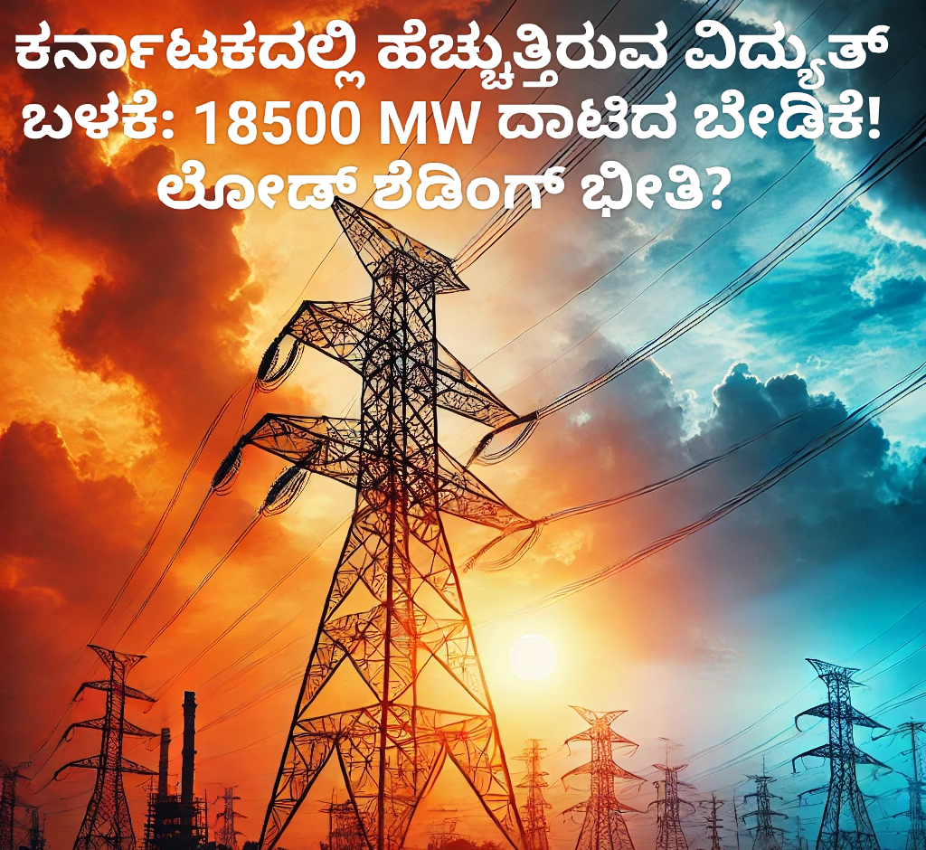 ಕರ್ನಾಟಕದಲ್ಲಿ ಹೆಚ್ಚುತ್ತಿರುವ ವಿದ್ಯುತ್ ಬಳಕೆ: 18500 MW ದಾಟಿದ ಬೇಡಿಕೆ! ಲೋಡ್ ಶೆಡಿಂಗ್ ಭೀತಿ?