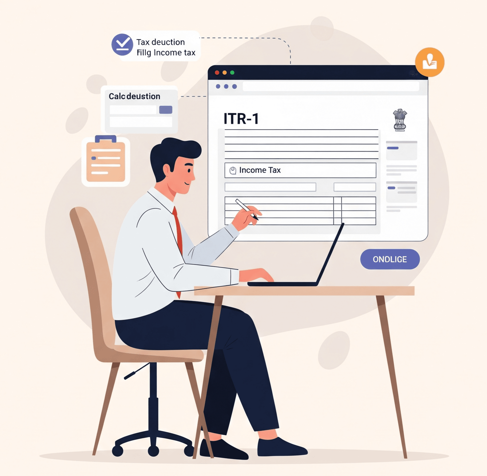 Online tax filing procedure