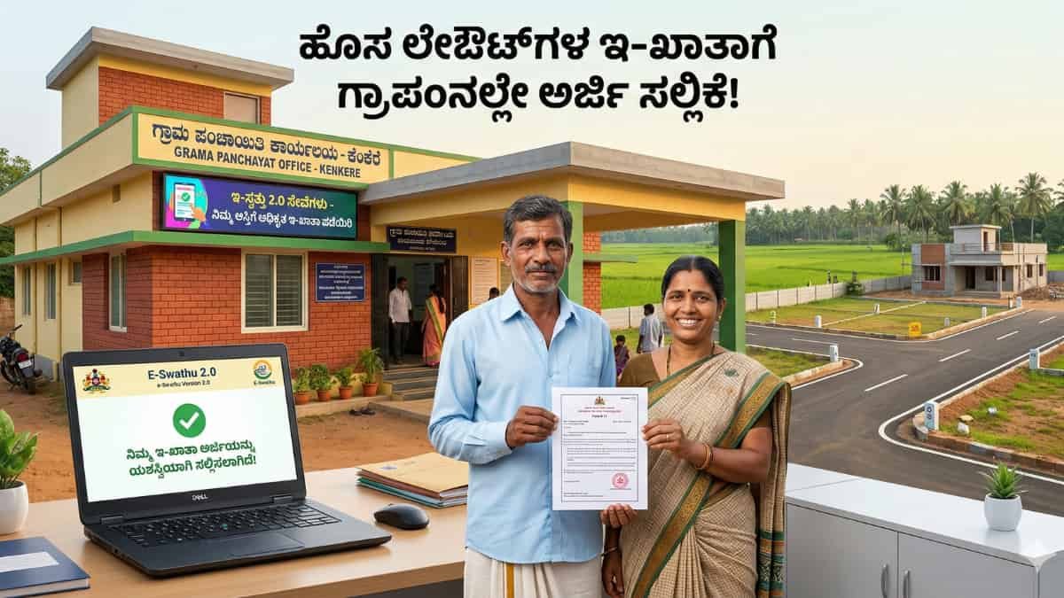 E-Swathu Portal Karnataka: ಹೊಸ ಲೇಔಟ್ಗಳ ಇ-ಖಾತಾಗೆ ಗ್ರಾಪಂನಲ್ಲೇ ಅರ್ಜಿ ಸಲ್ಲಿಕೆ: ಆಸ್ತಿ ಮಾಲೀಕರ ದಶಕಗಳ ಕನಸು ನನಸು! ಇ-ಸ್ವತ್ತು 2.0 ತಂತ್ರಾಂಶದಲ್ಲಿ ಮಹತ್ವದ ಬದಲಾವಣೆ!