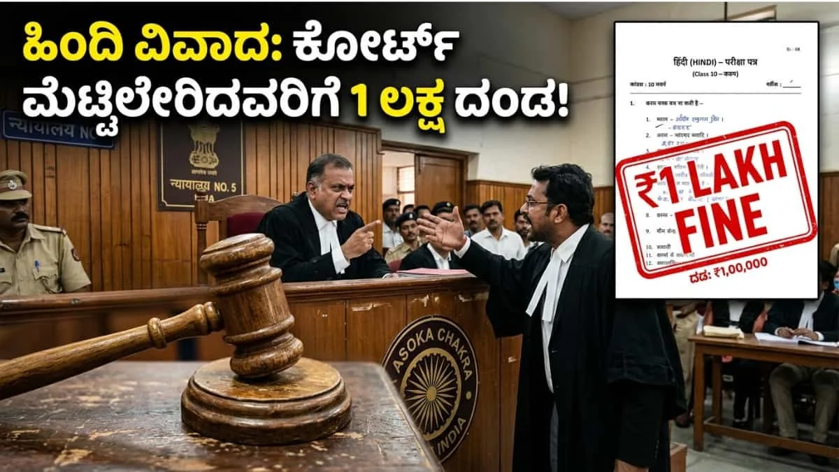 SSLC Hindi Language: ಹಿಂದಿಗೆ ಅಂಕಗಳ ಬದಲು ಗ್ರೇಡ್? ಪ್ರಚಾರಕ್ಕಾಗಿ ಕೋರ್ಟ್ ಮೆಟ್ಟಿಲೇರಿದವರಿಗೆ 1 ಲಕ್ಷ ರೂ. ದಂಡ ವಿಧಿಸಿದ ಹೈಕೋರ್ಟ್!