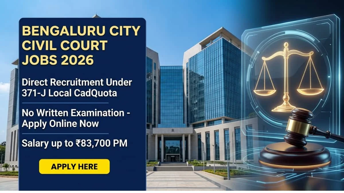 City Civil Court Bangalore Recruitment 2026 – Apply Online for 24 Various Posts