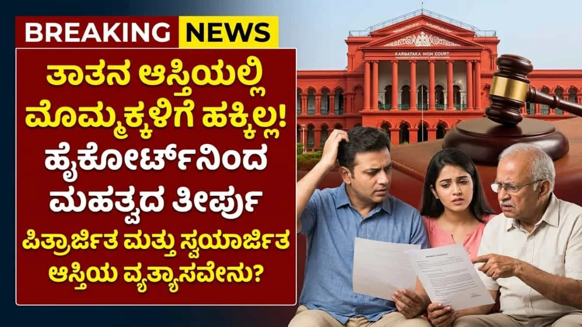 Property Rights: ತಾತನ ಆಸ್ತಿಯಲ್ಲಿ ಮೊಮ್ಮಕ್ಕಳಿಗೆ ಪಾಲು ಸಿಗಲ್ವಾ? ಹೈಕೋರ್ಟ್ ಕೊಟ್ಟ ಬಿಗ್ ಶಾಕ್ ಇಲ್ಲಿದೆ!